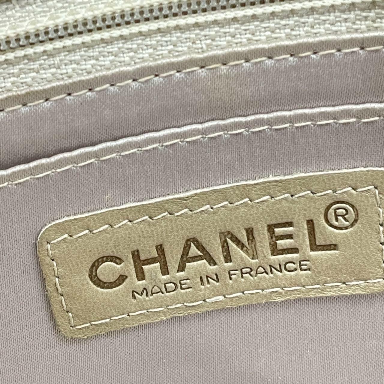 Chanel Beige Canvas Ice Cube Classic Flap 2000-2002 Shoulder Bag 8