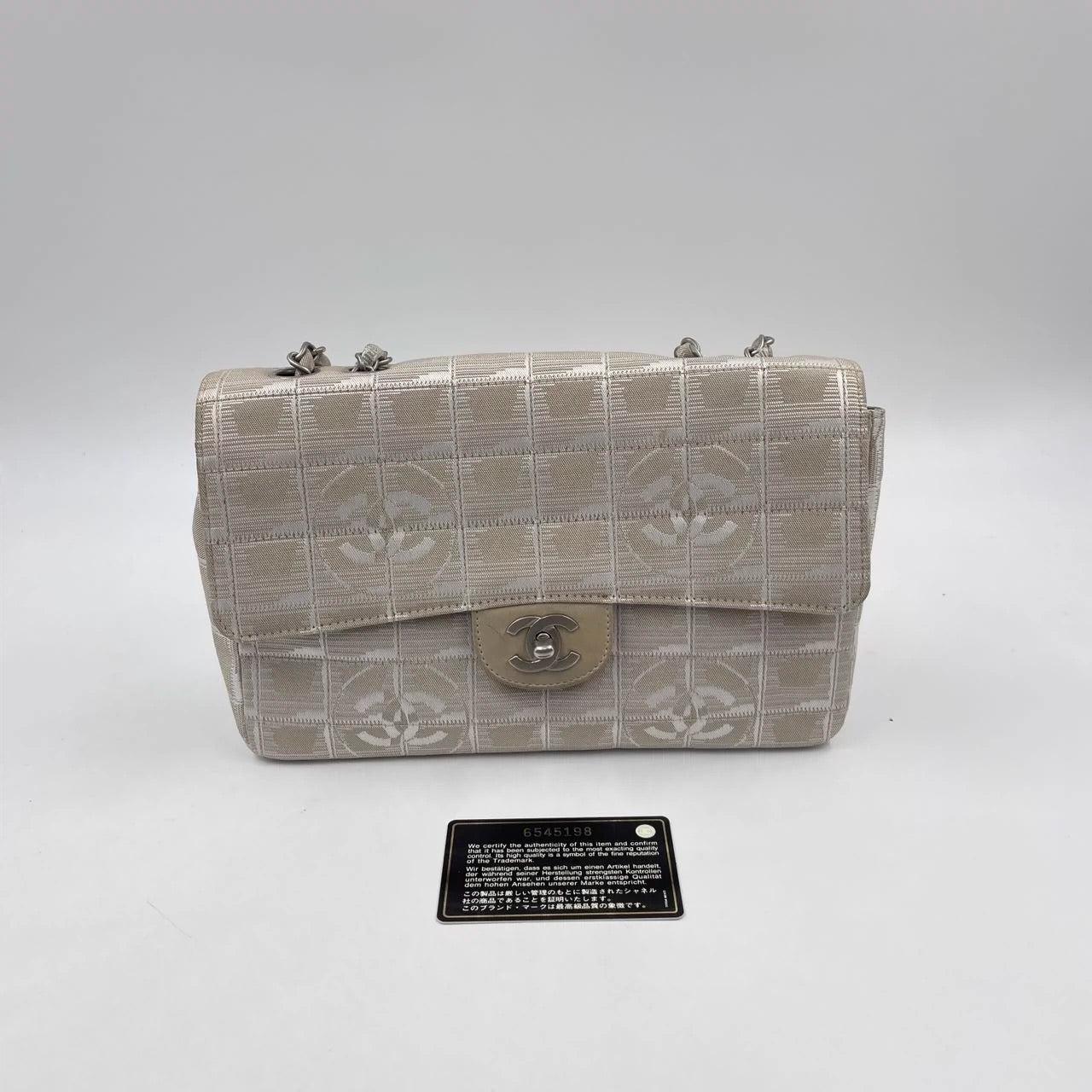 Chanel Beige Canvas Ice Cube Classic Flap 2000-2002 Shoulder Bag 3