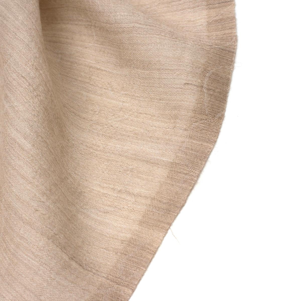 Chanel Beige Cashmere Camelia Scarf  For Sale 2