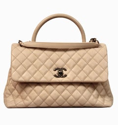 Chanel Beige Caviar Coco Handle Bag