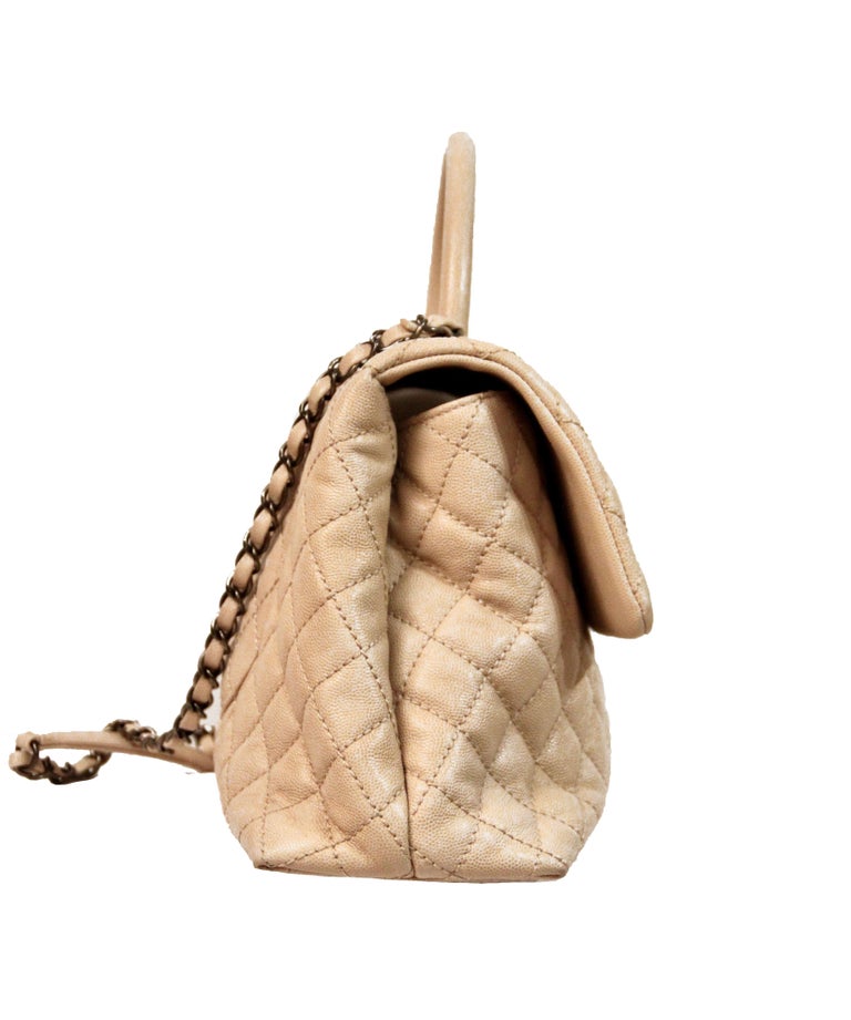 Coco handle leather handbag Chanel Beige in Leather - 37092095