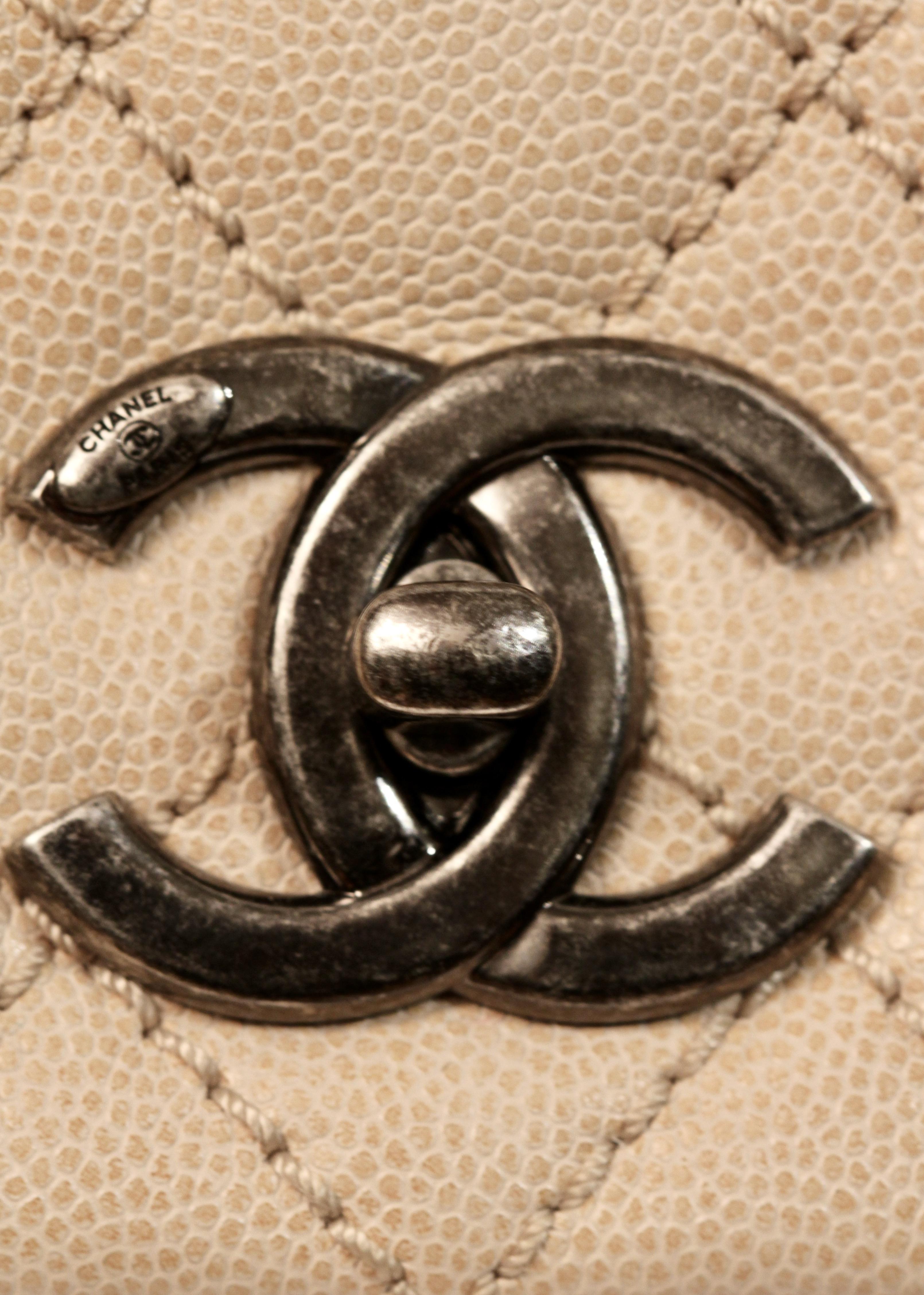 Chanel Beige Caviar Coco Handle Bag 1
