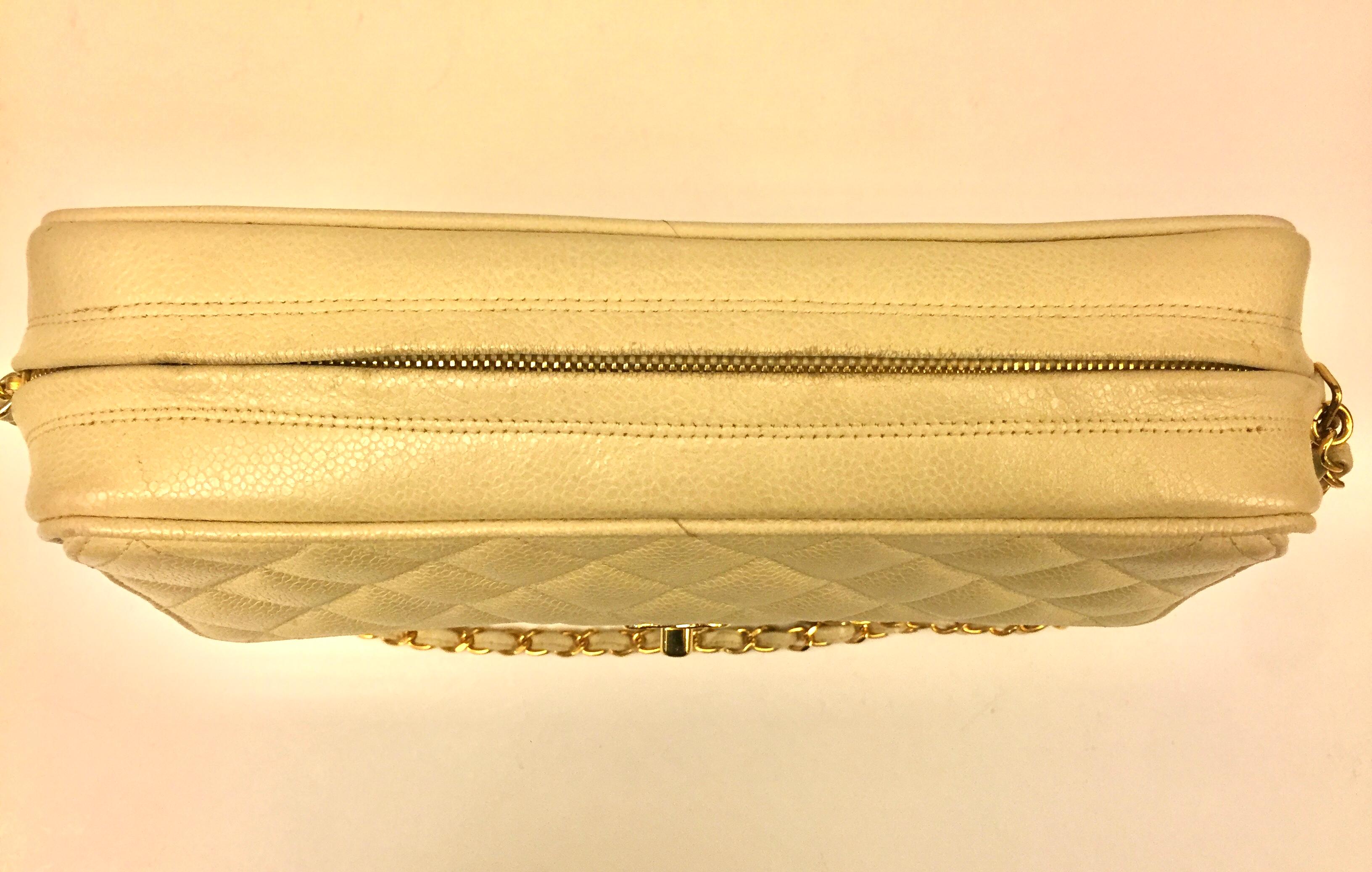 De las mujeres Chanel Bolso Doble Cadena Caviar Beige