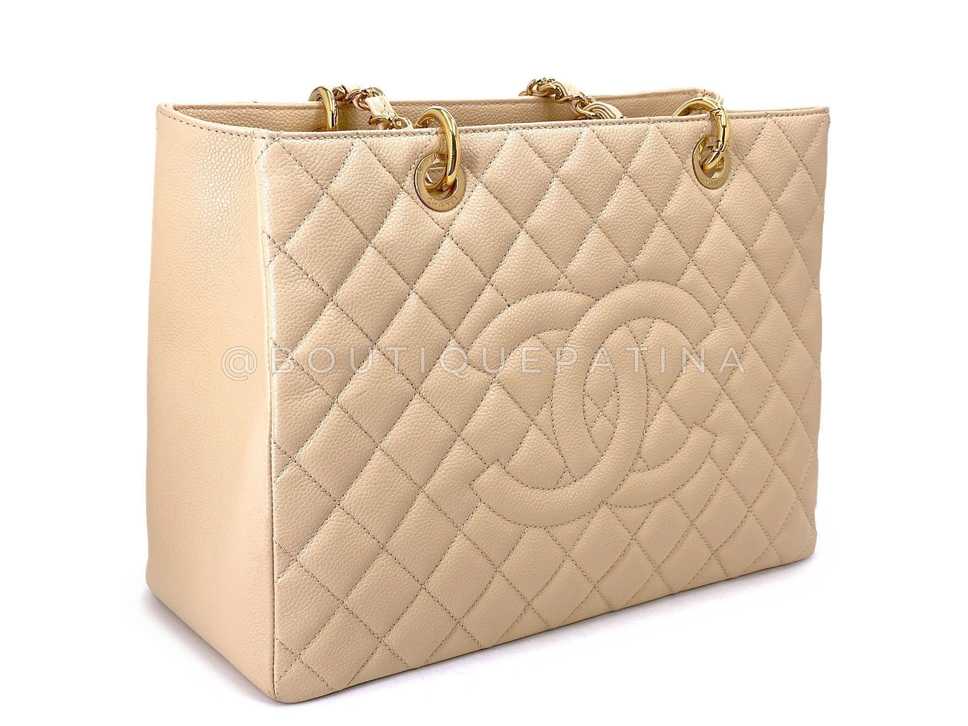 Chanel Beige Caviar Grand Shopper Tote GST Borsa GHW 68738 In condizioni ottime in vendita a Costa Mesa, CA