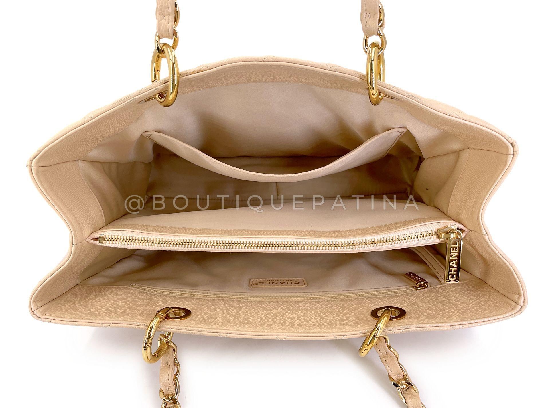 Chanel Beige Caviar Grand Shopper Tote GST Borsa GHW 68738 in vendita 5