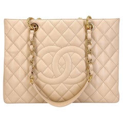 Chanel Beige Caviar Grand Shopper Tote GST Bag GHW 68738