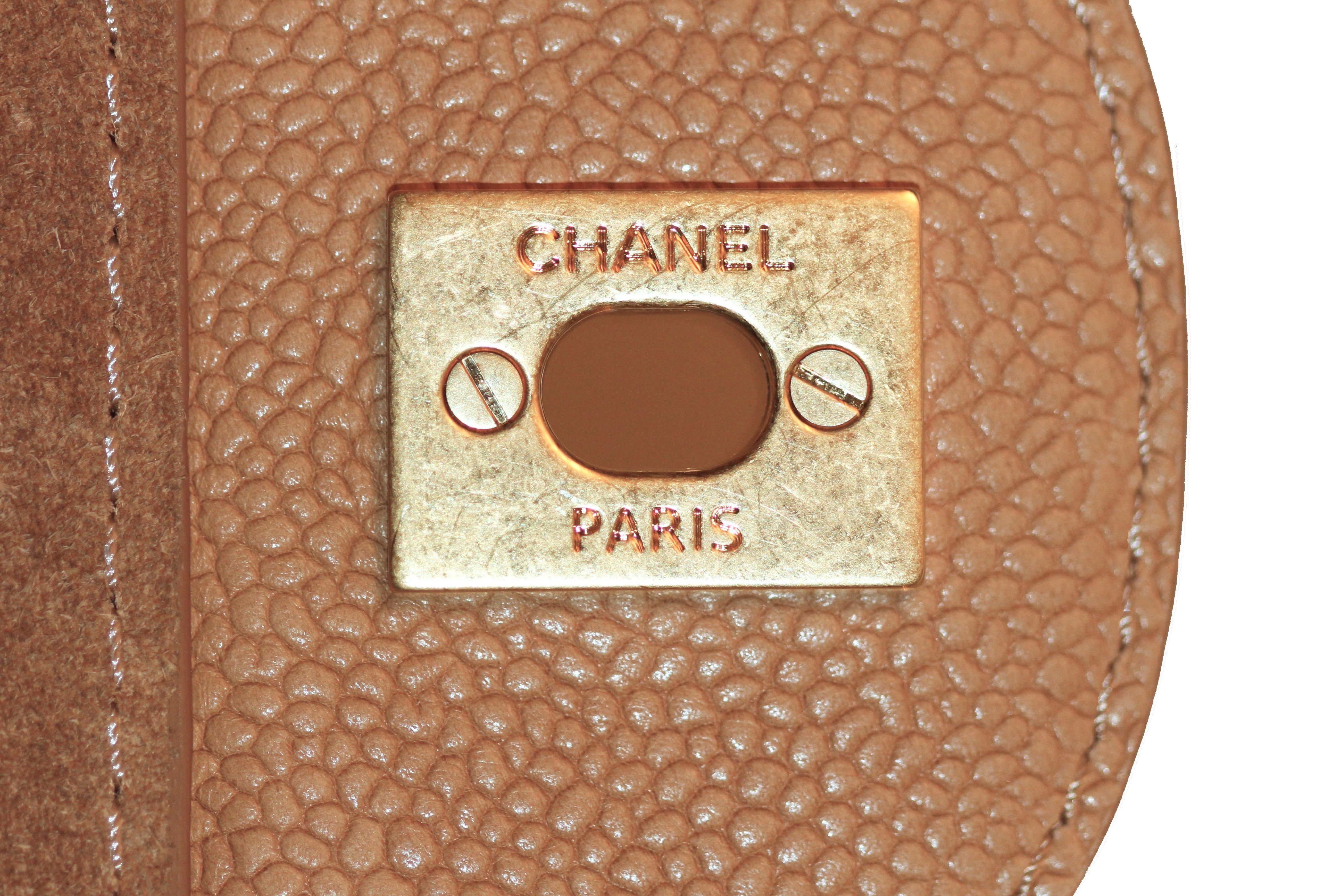 Chanel Beige Caviar Jumbo Classic Double Flap Bag 6