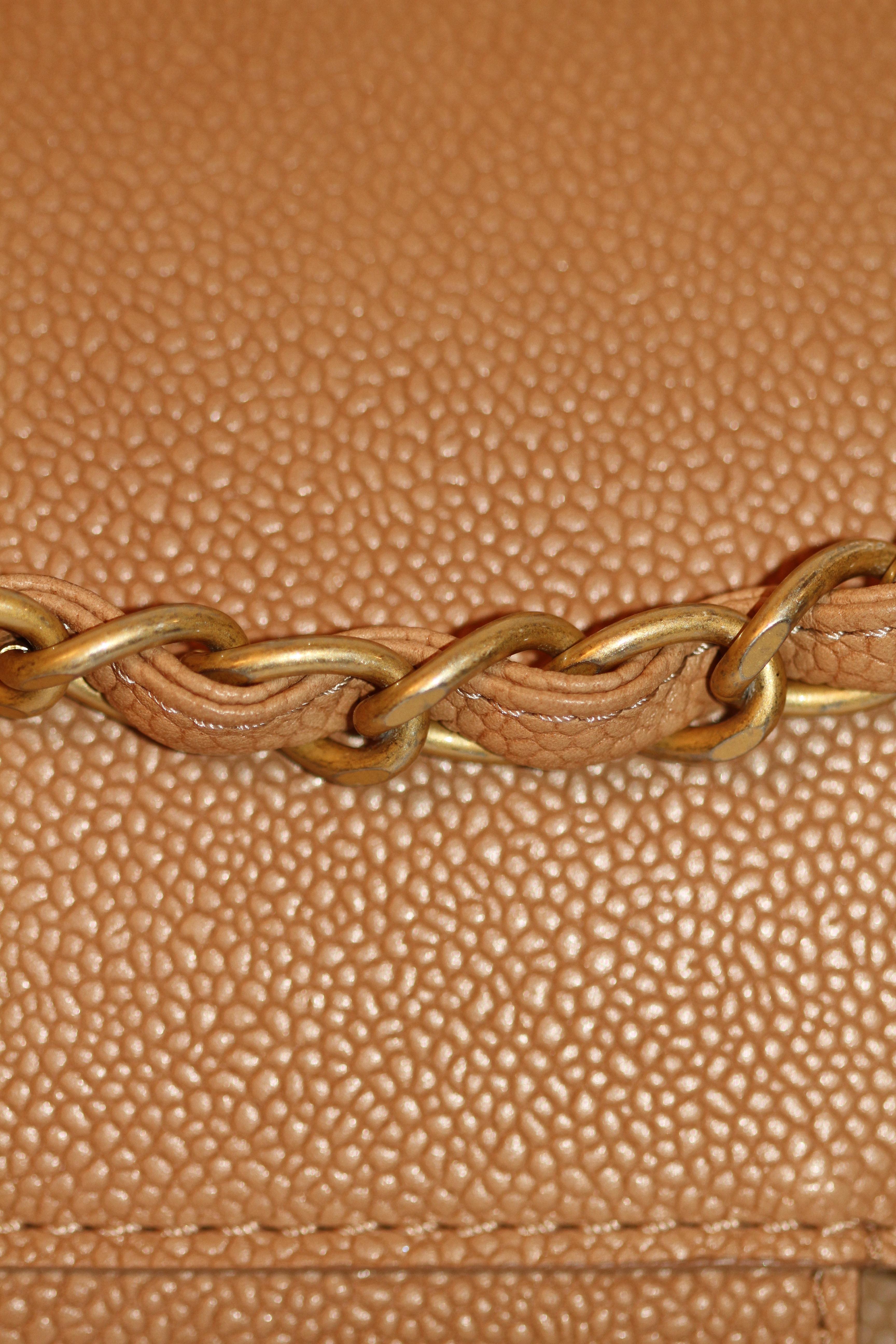 Chanel Beige Caviar Jumbo Classic Double Flap Bag 4