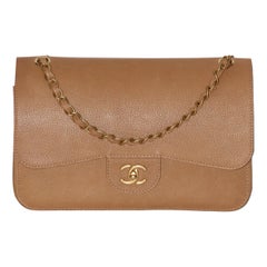Chanel Beige Caviar Jumbo Classic Double Flap Bag