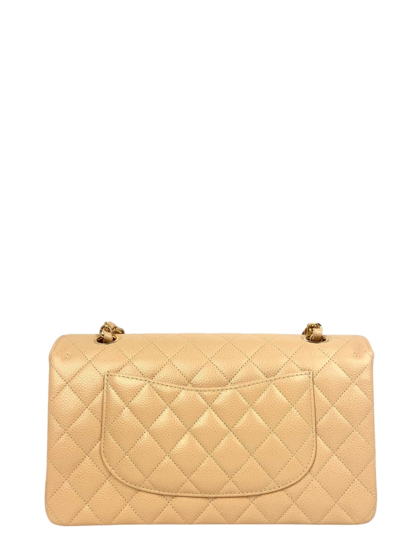 Women's Chanel Beige Caviar Leather 10
