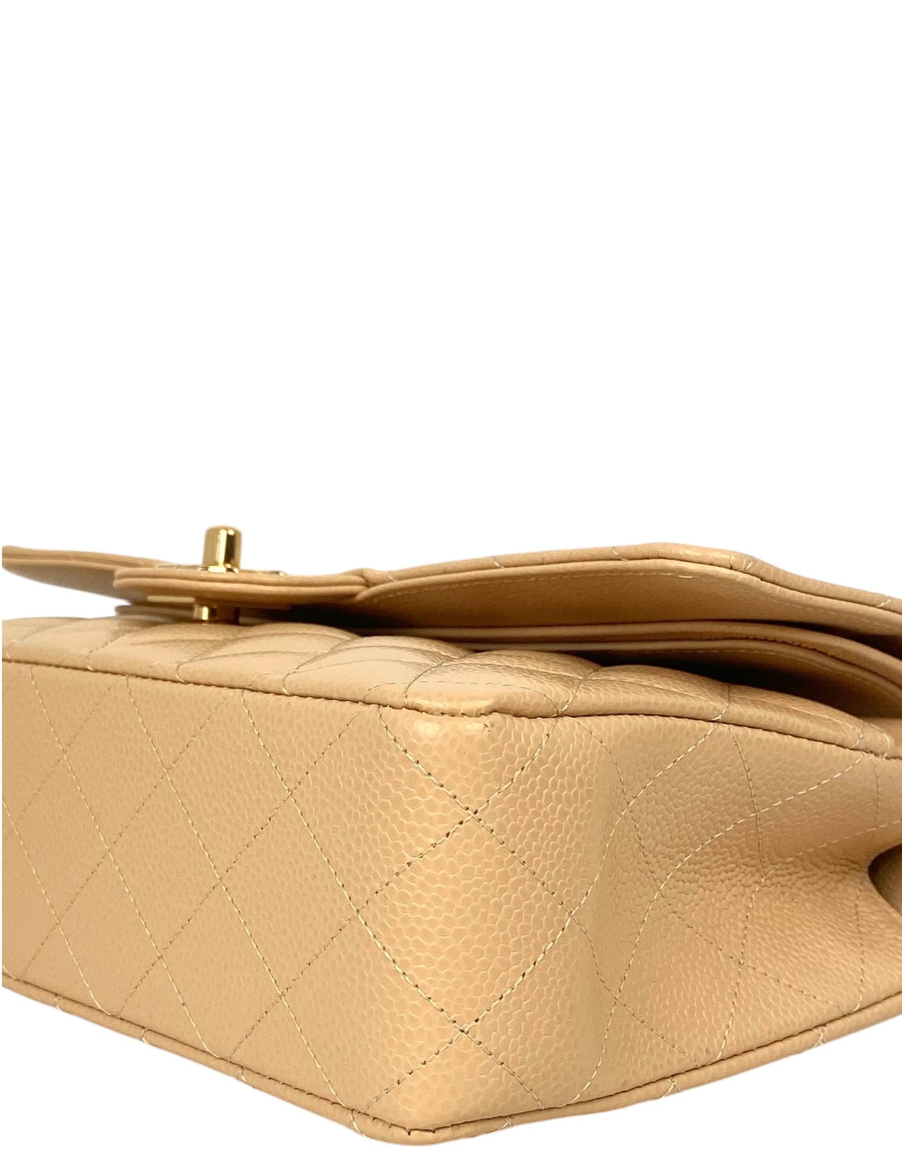 Chanel Beige Caviar Leather 10