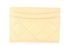 Chanel Kartenetui aus Leder in Beige, Kaviar, SHW 1CJ1228