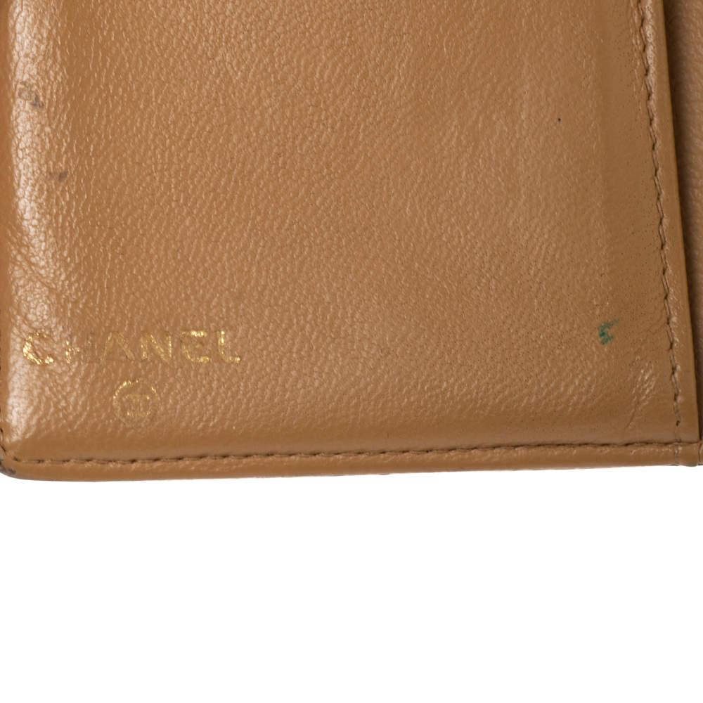 Chanel Beige Kaviar Leder CC Cambon Brieftasche im Angebot 7