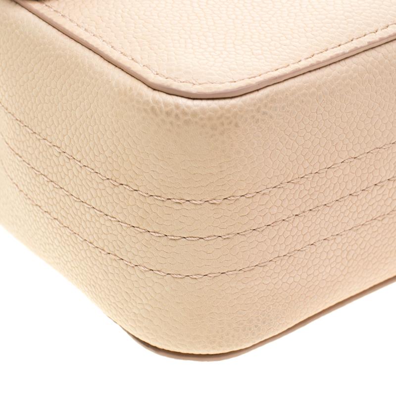Chanel Beige Caviar Leather Medium Classic Pure Double Flap Bag 6