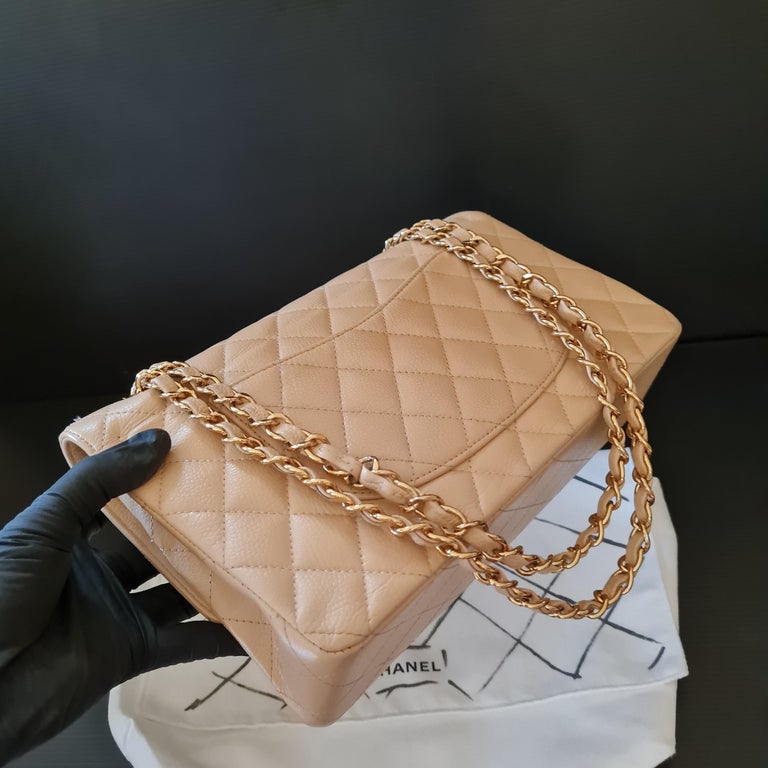 Chanel Medium Caviar Beige Flap Bag - BOPF