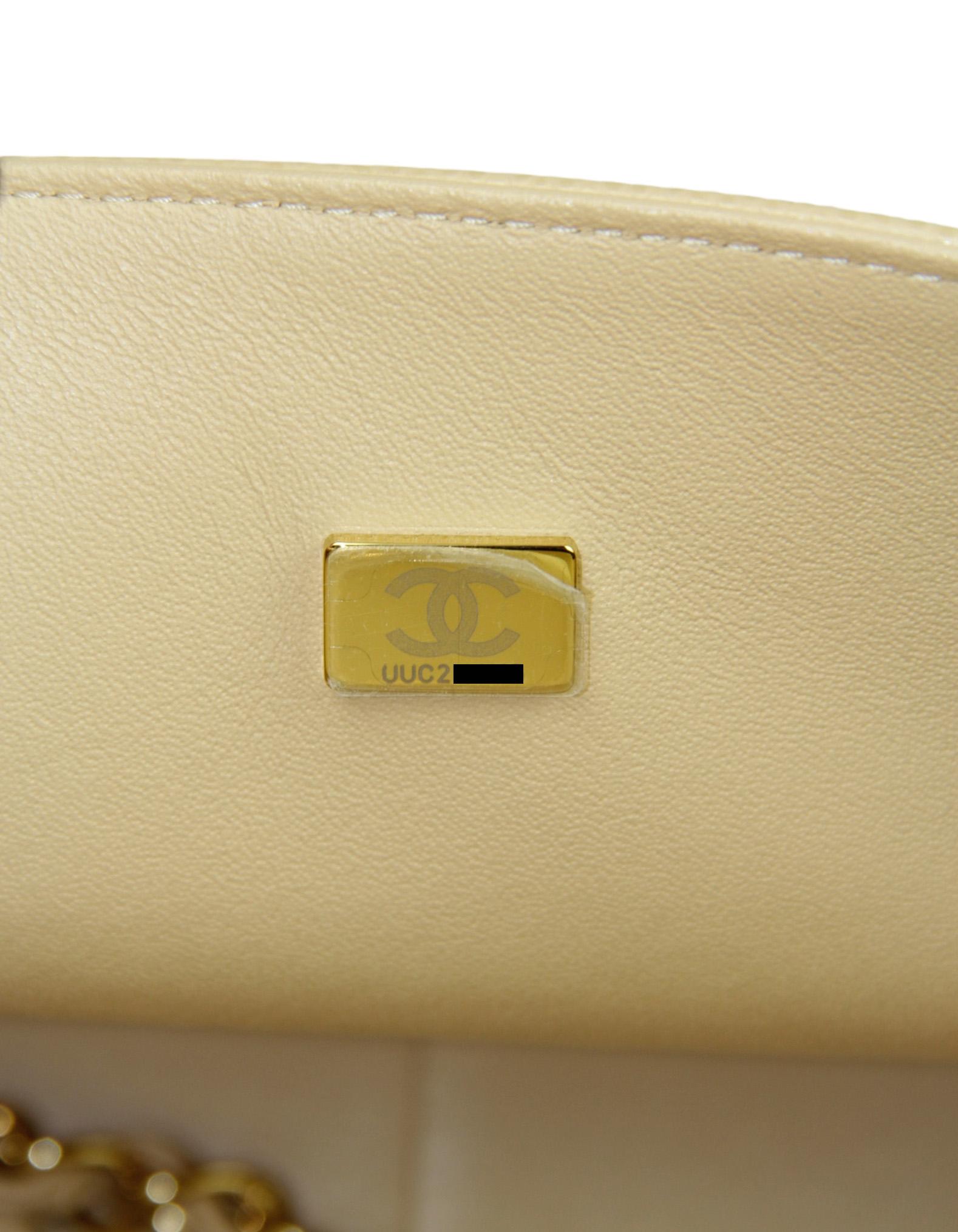 Chanel Beige Caviar Leather Quilted Classic Double Flap Jumbo Bag with GHW 4