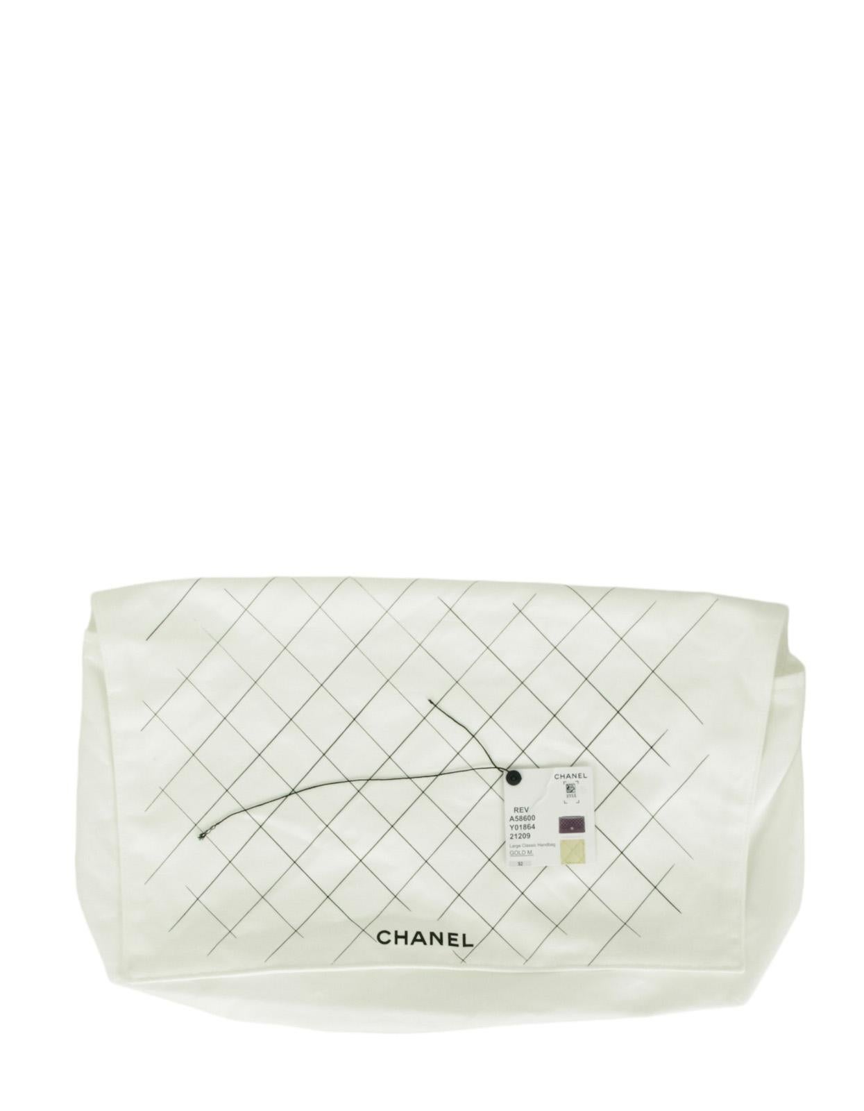 Chanel Beige Caviar Leather Quilted Classic Double Flap Jumbo Bag with GHW 5