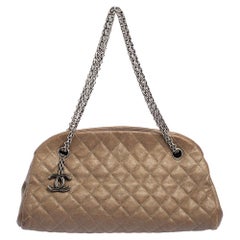 Chanel Beige Caviar Leather Small Just Mademoiselle Bowler Bag