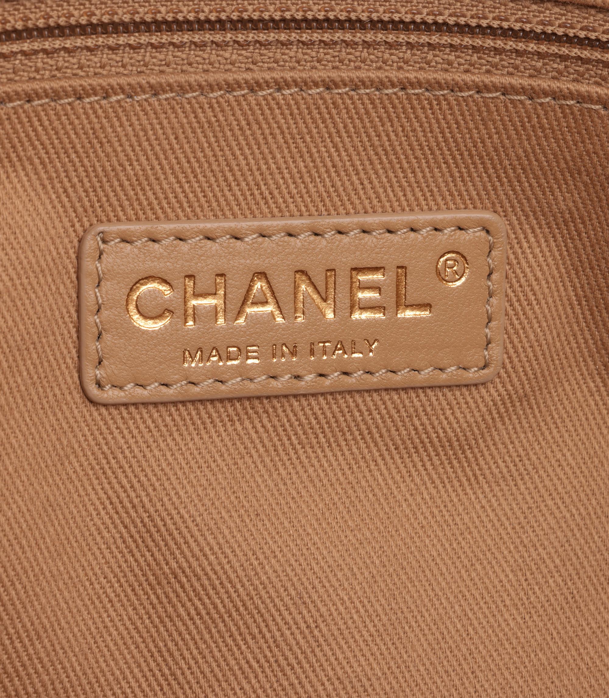 Chanel Beige Caviar Leather & Taupe Calfskin Leather Portobello Shoulder Tote 6