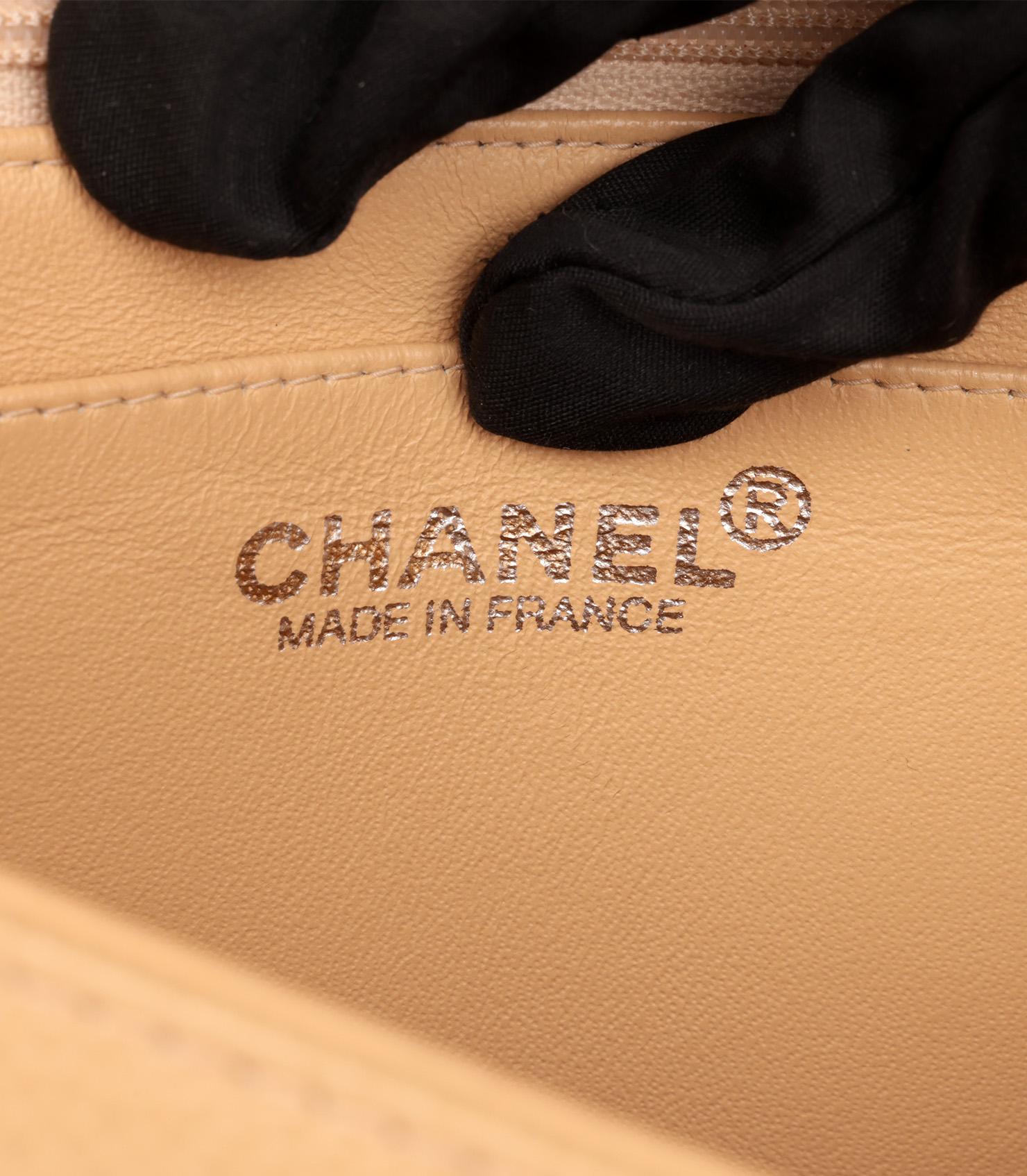 Chanel Beige Kaviar Leder Vintage Classic Kelly im Angebot 4