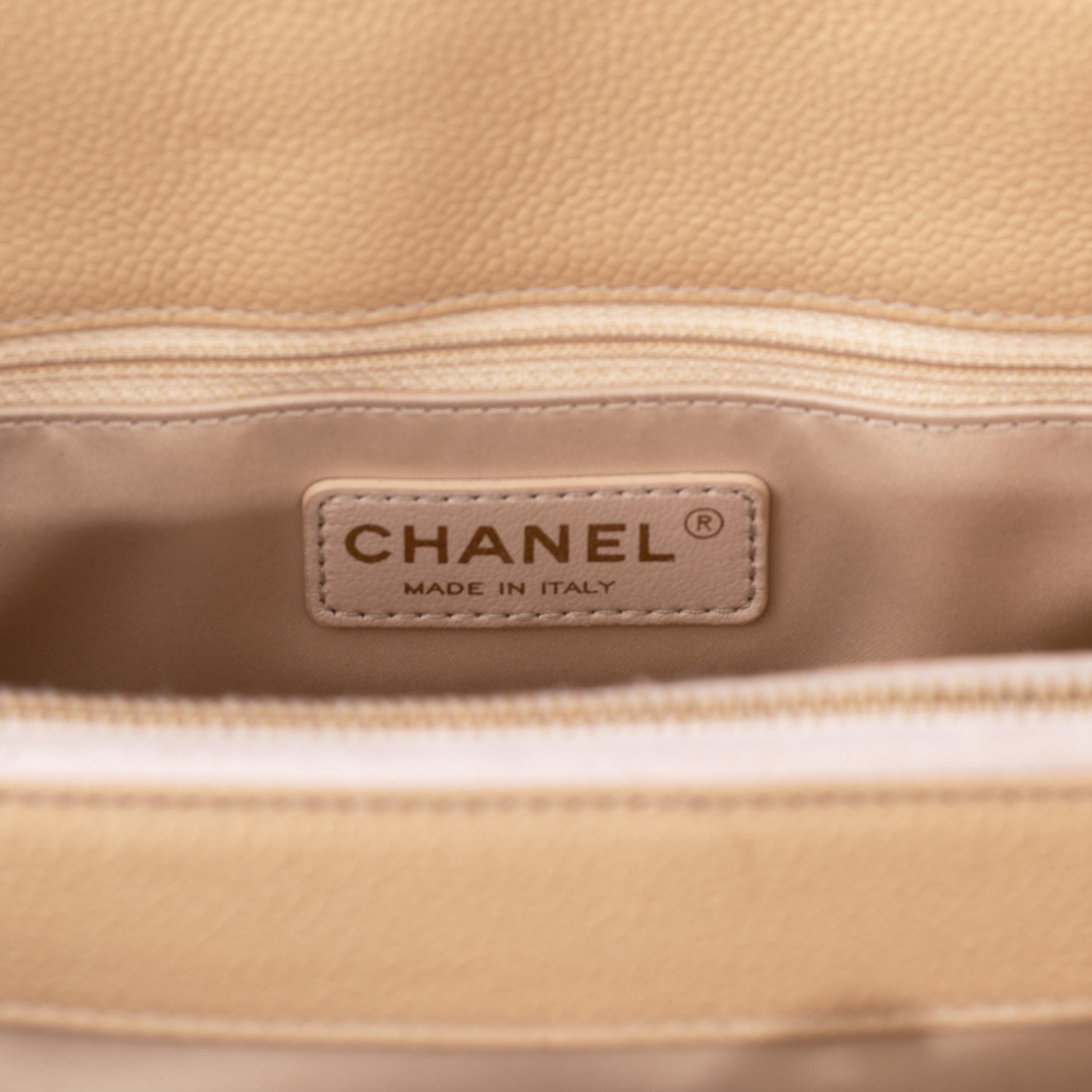 Chanel beige caviar quilted leather grand shopping tote bag, 2014 1