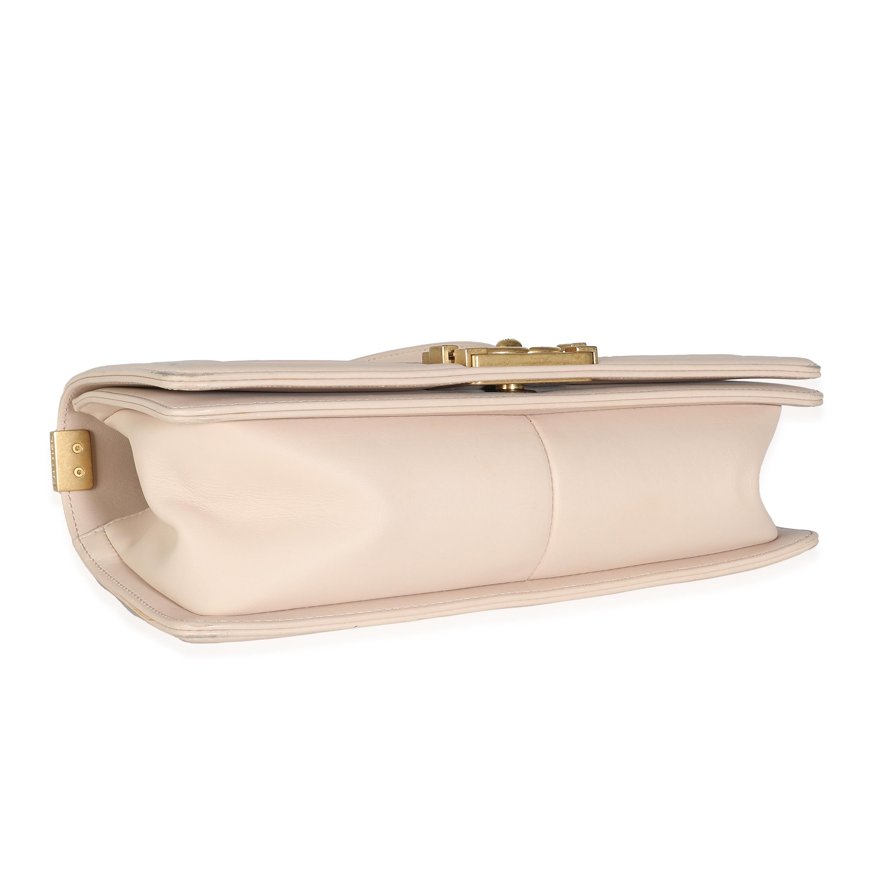 Chanel Beige Caviar Suede Calfskin Chevron Medium Boy Handbag For Sale 1