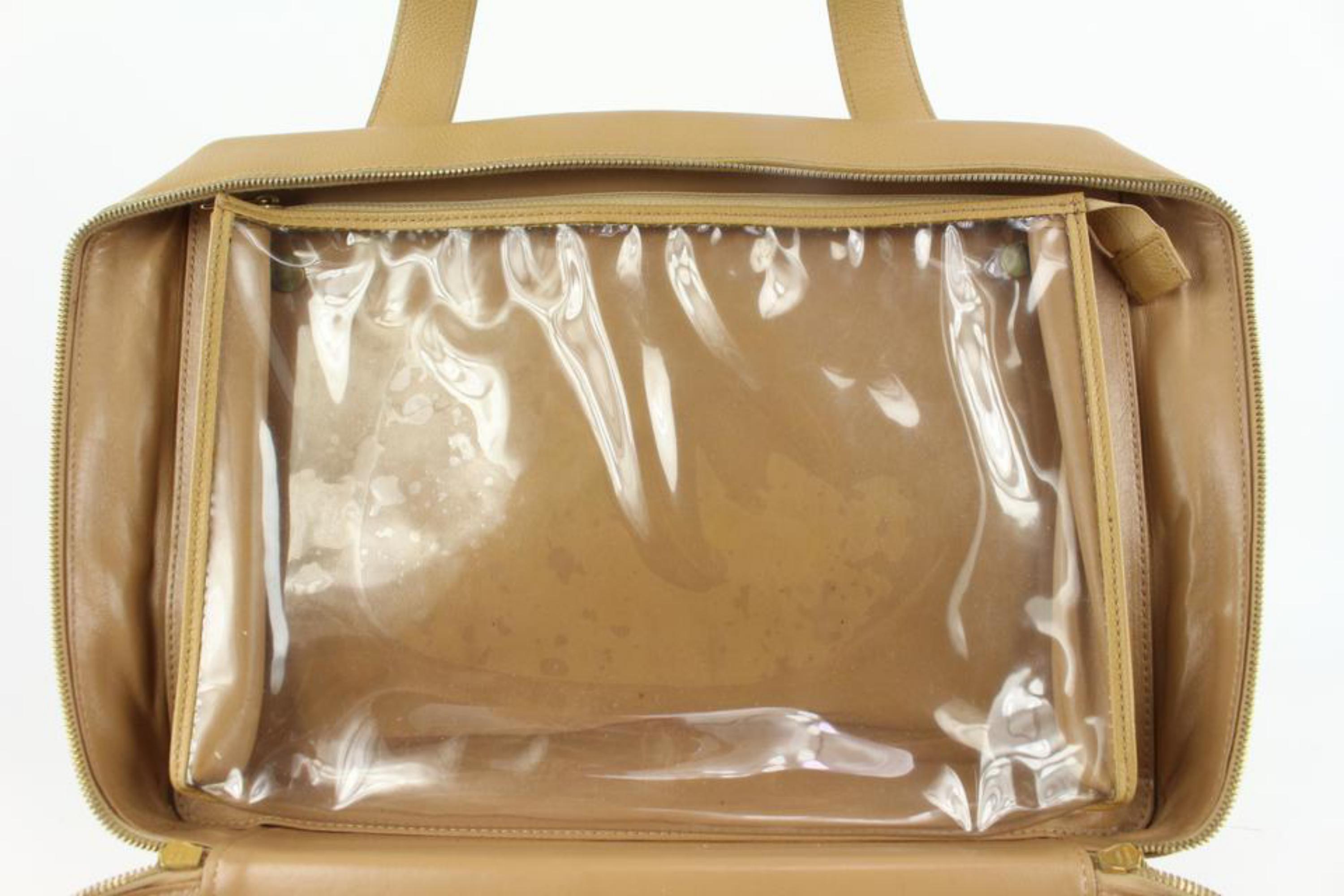 Chanel Beige Caviar Vanity Tote Bag GHW 115c11 In Good Condition For Sale In Dix hills, NY