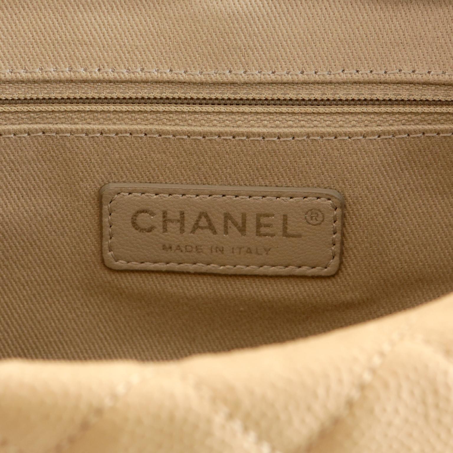 Chanel Beige Caviar Zipper Classic Flap Bag 1