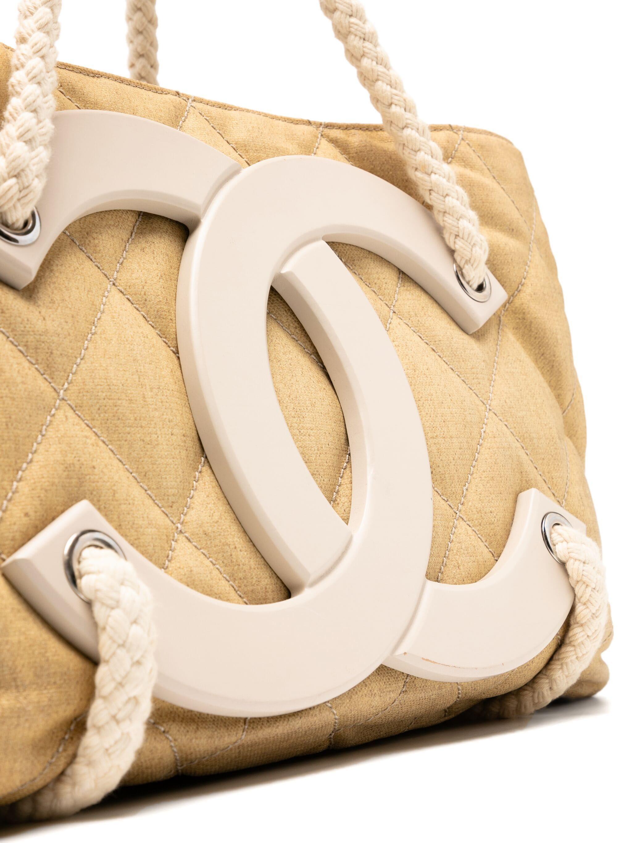 Chanel Beige CC Beach Cruise Yacht Coated Canvas Tote For Sale 2