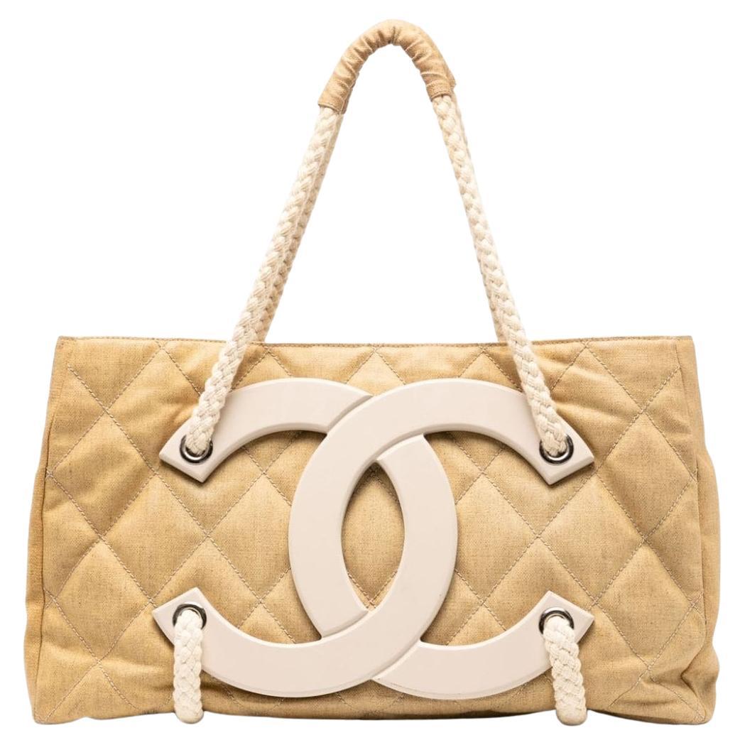 Chanel Beige CC Beach Cruise Yacht Coated Canvas Tote