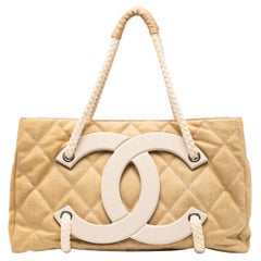 Chanel Beige CC Beach Cruise Yacht Coated Canvas Tote