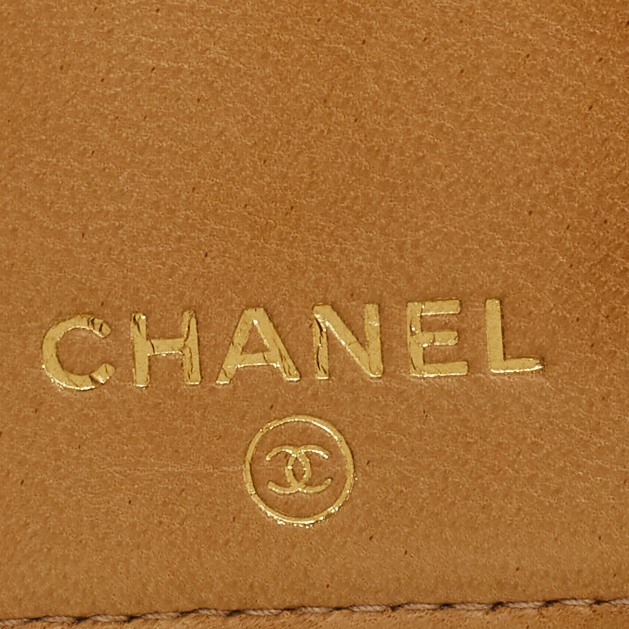 Chanel Beige CC Caviar Leather CC Timeless French Wallet 6
