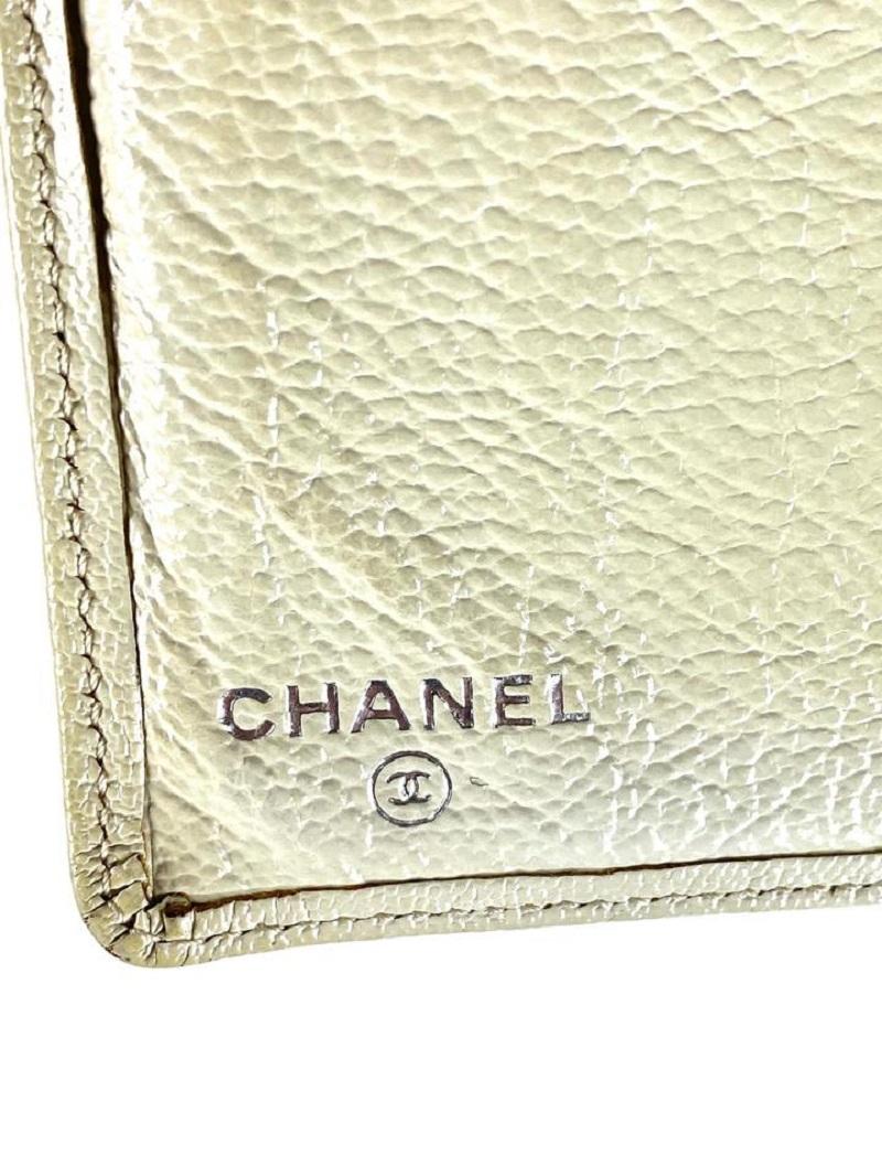 Chanel Beige CC Logo Long Bifold Flap Wallet 857664 For Sale 2