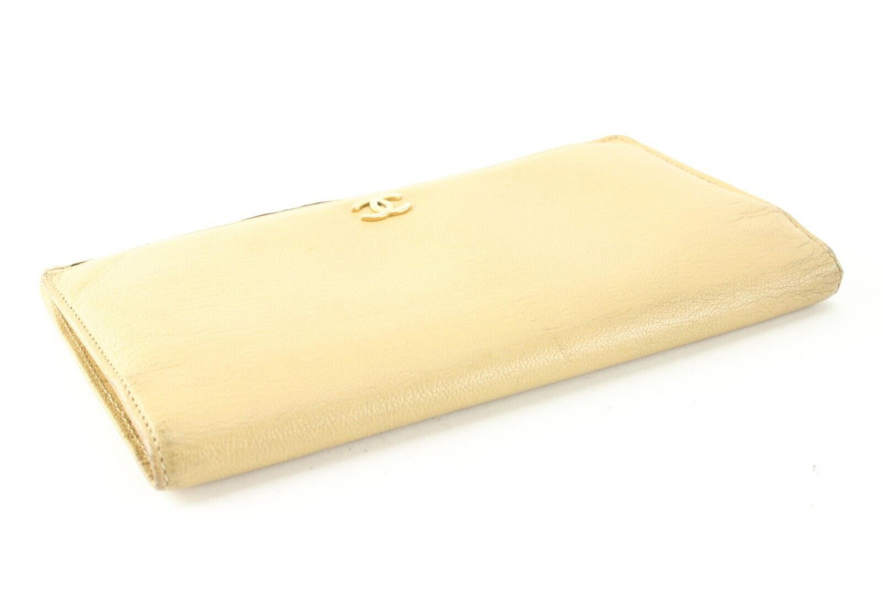 Chanel Beige CC Long Bifold Flap Wallet 2C512S For Sale 3