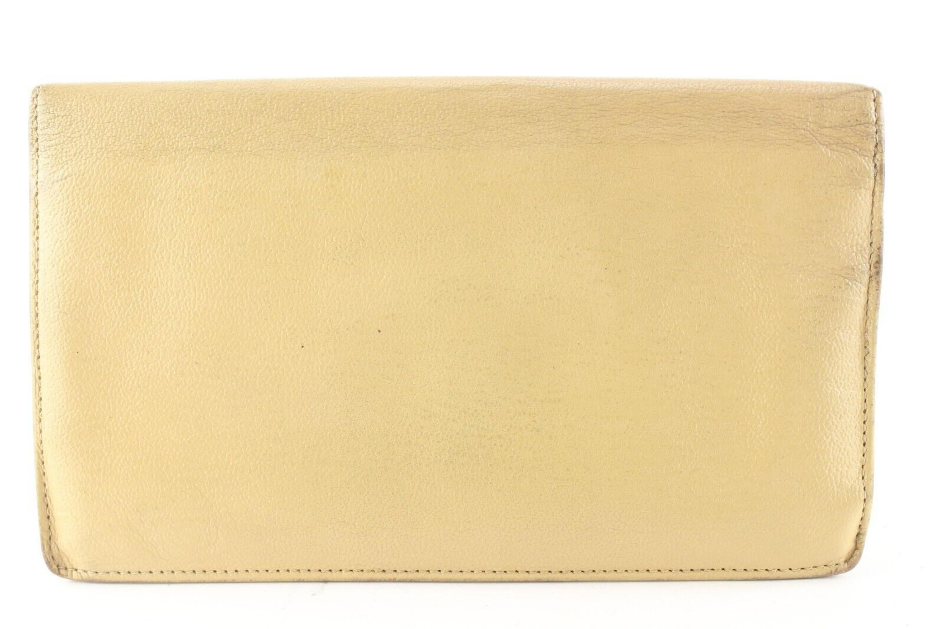 Chanel Beige CC Long Bifold Flap Wallet 2C512S For Sale 4