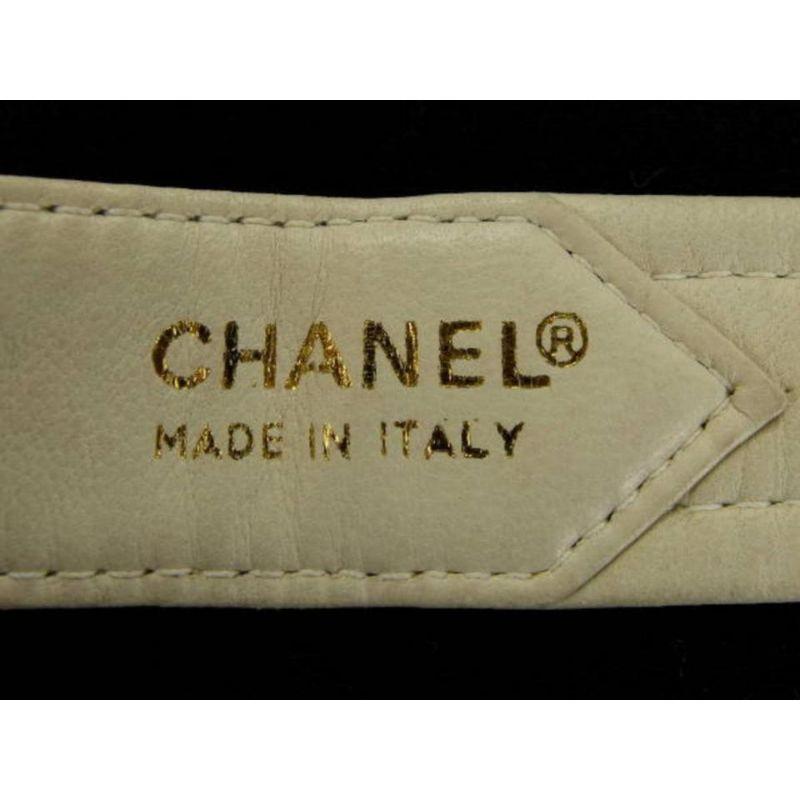 Chanel Beige CC Stripe Belt 858895 For Sale 7