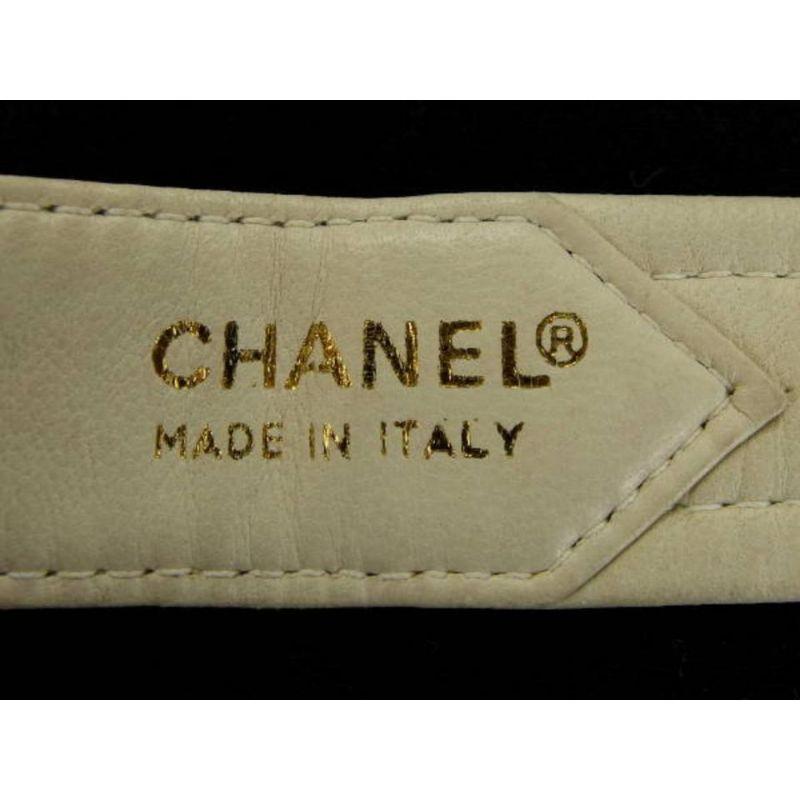 Women's Chanel Beige CC Stripe Belt 858895 For Sale