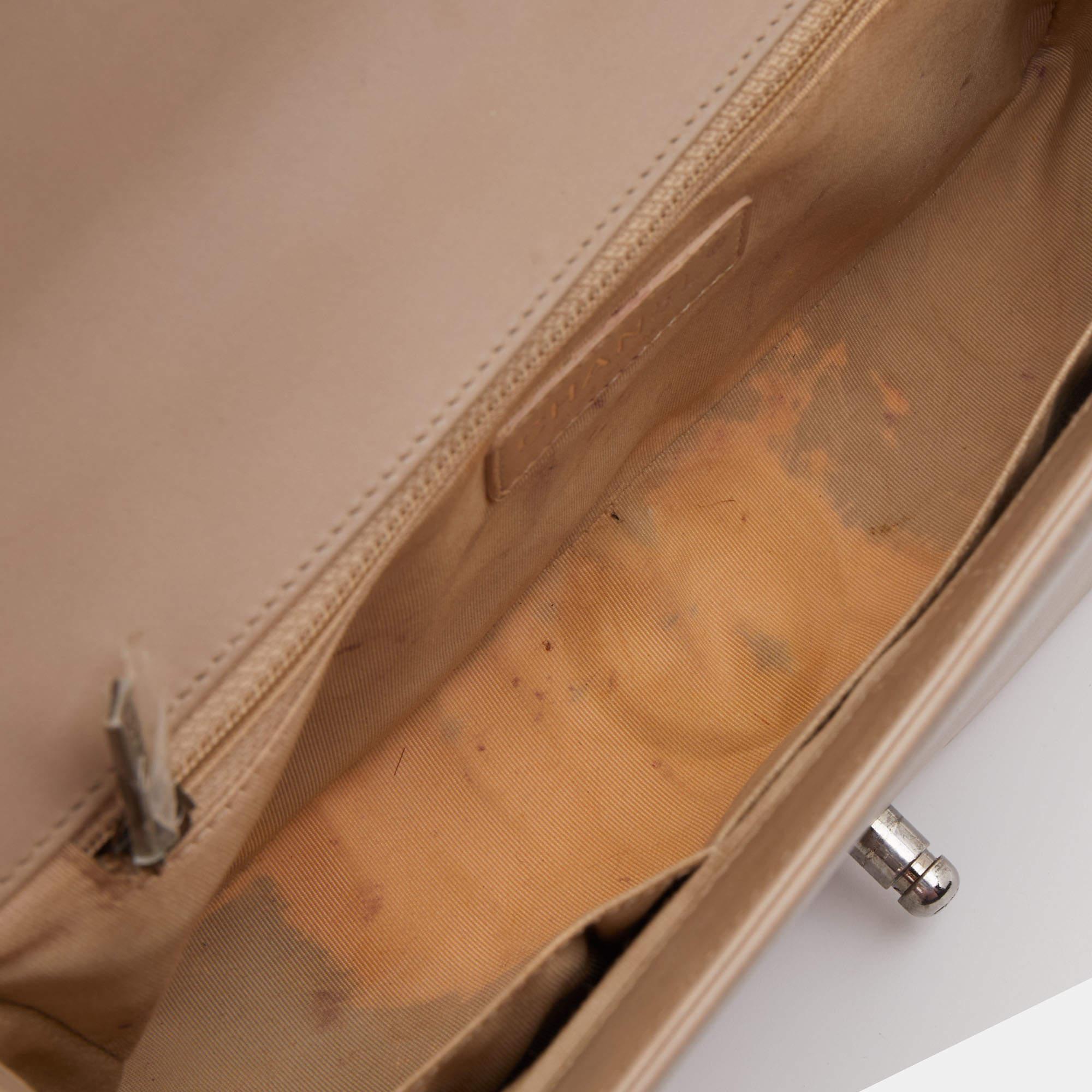 Chanel Beige Chevron Patent Leather New Medium Boy Flap Bag 7