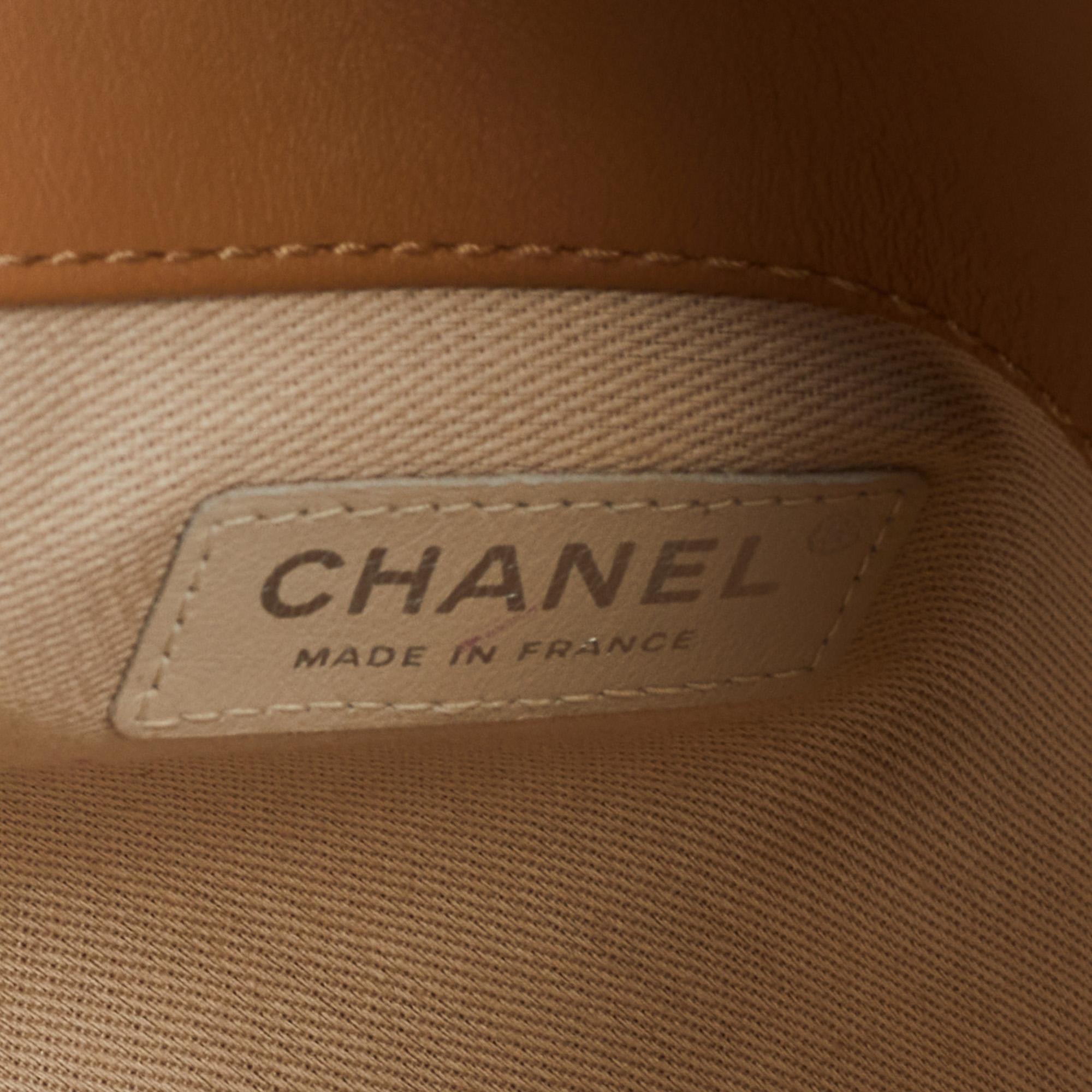 Chanel Beige Choco Bar Leather Mademoiselle Lock Flap Shoulder Bag 7