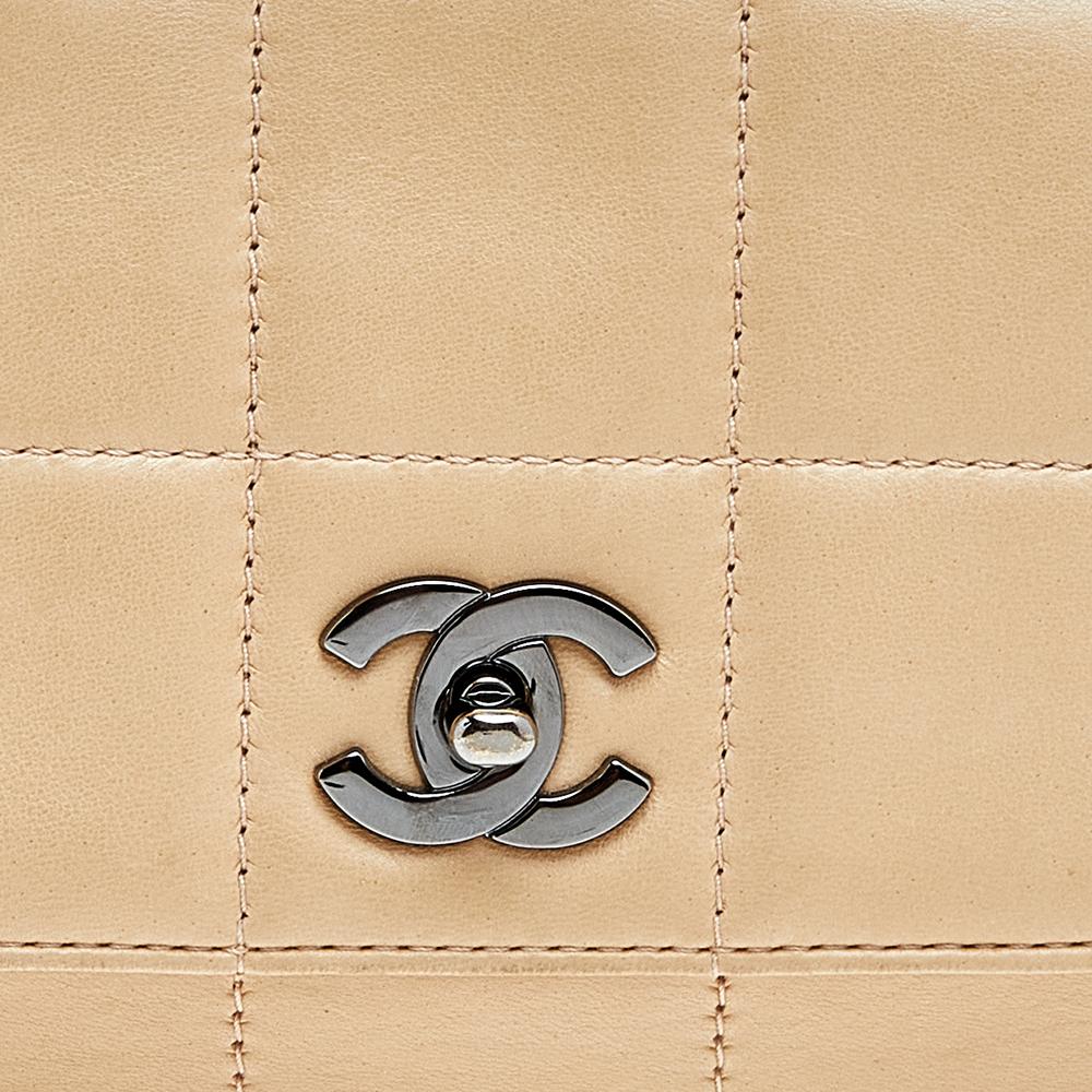 Chanel Beige Choco Bar Leather Multiple Chain Shoulder Bag 7