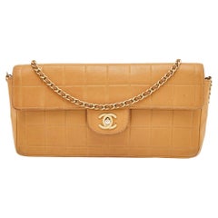 Chanel Classic Flap East West Chocolate Bar Ccfi13 176737 Beige Lambskin  Shoulder Bag, Chanel