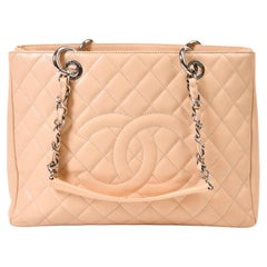 Chanel Beige Clair Caviar Leather Grand Shopping Tote GST