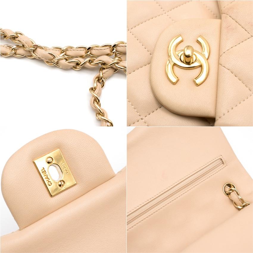 Orange Chanel Beige Clair Large Classic Flap Bag 30cm