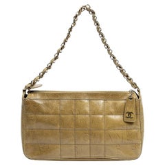 Used Chanel Beige Coco Calfskin Leather Shoulder Bag