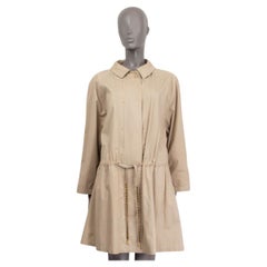 Vintage CHANEL beige cotton 1994 CHAIN DRAWSTRAING Coat Jacket 38 S