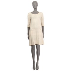 CHANEL beige cotton 2013 13P DROP WAIST KNIT Dress 36 XS