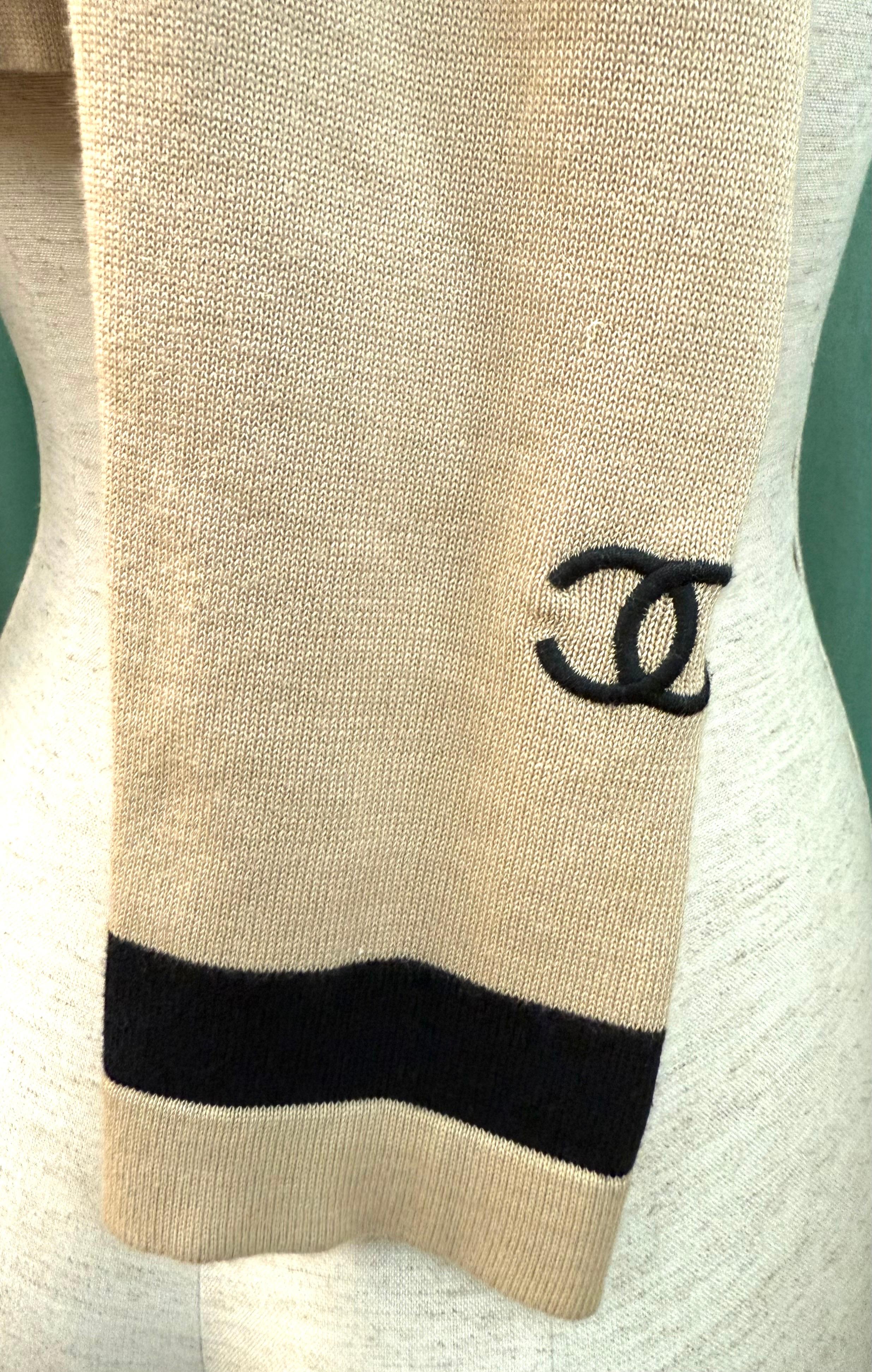 Beige Cardigan Chanel beige en coton et cachemire en vente