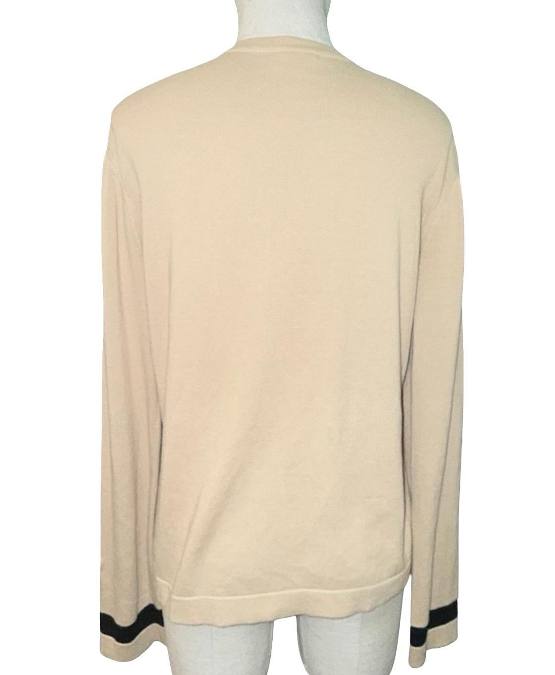 Cardigan Chanel beige en coton et cachemire Excellent état - En vente à Sheung Wan, HK