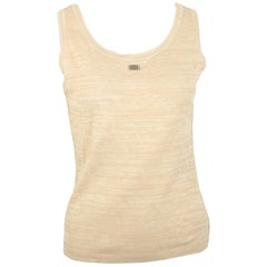 Canotta Chanel in cotone beige