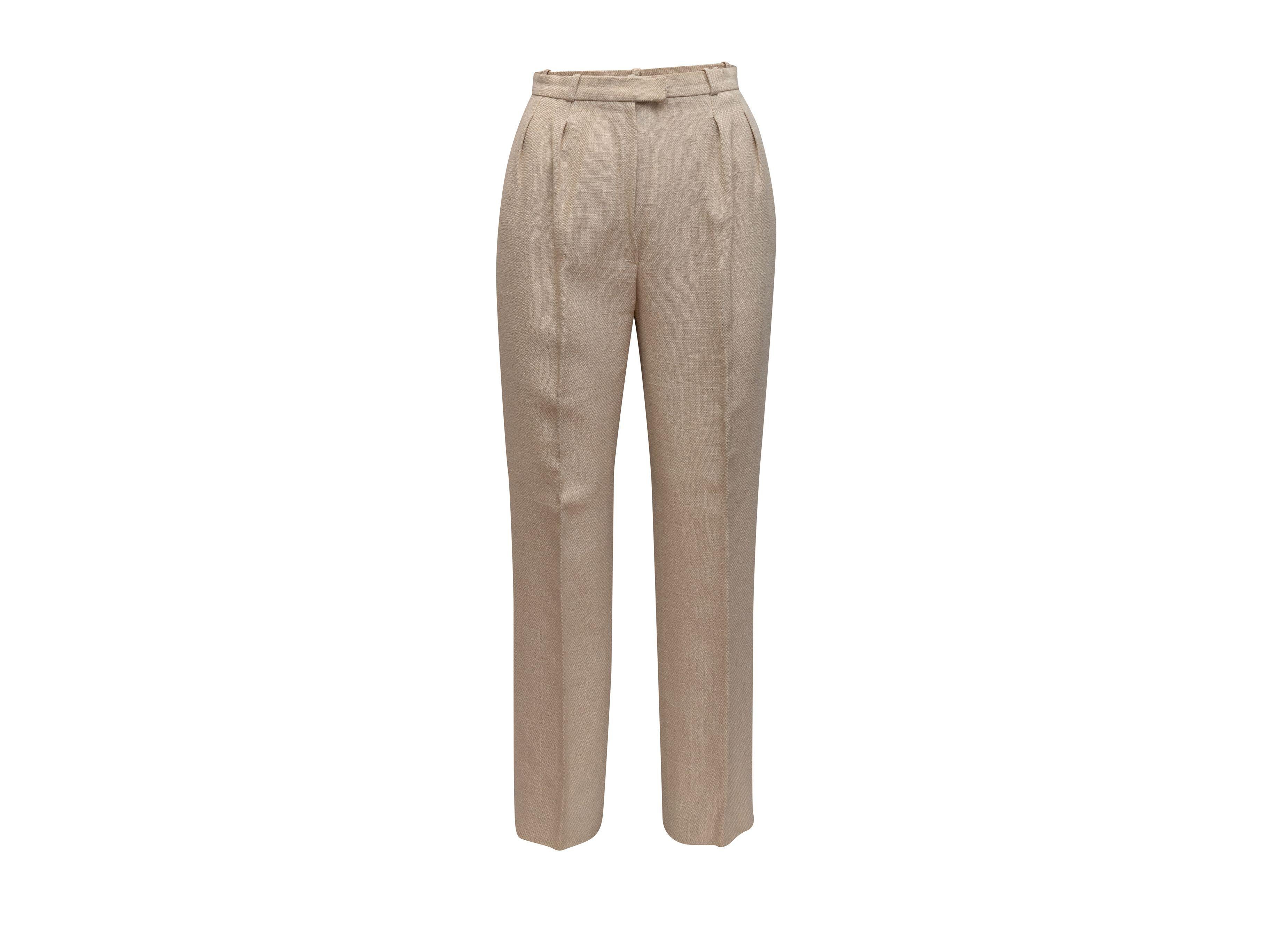 Chanel Beige Creations Pleated Trousers In Good Condition In New York, NY